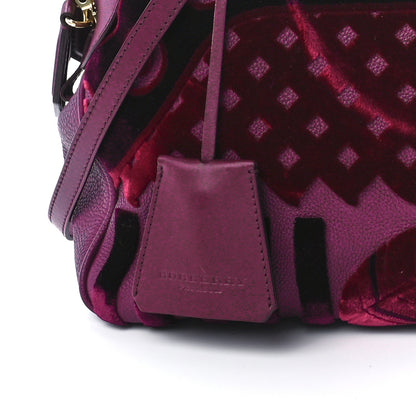 Burberry Calfskin Velvet Large Milverton Satchel Elderberry 8 of 11