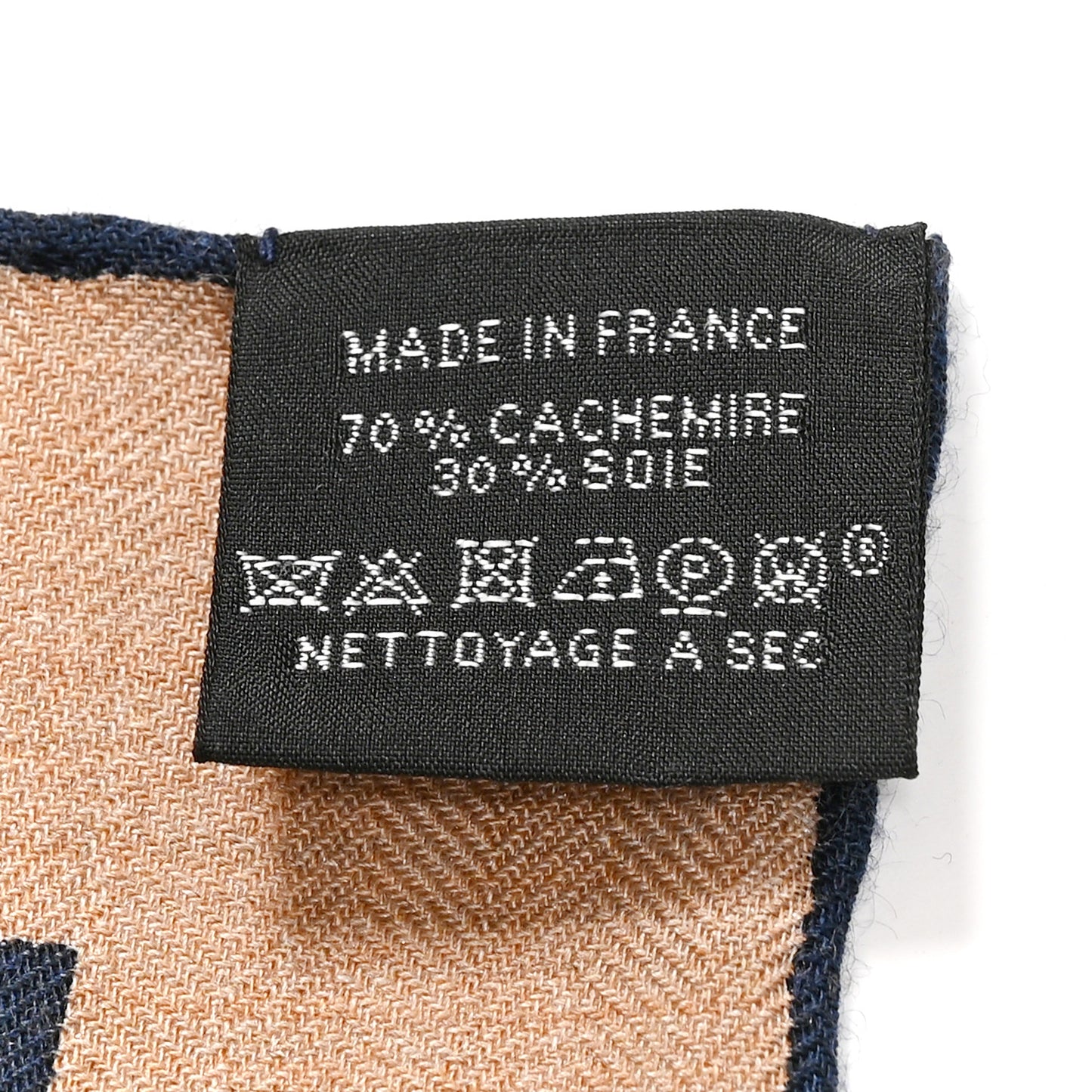 Cashmere Silk Tatouages Marins Bandana Shawl 140 Caramel Marine