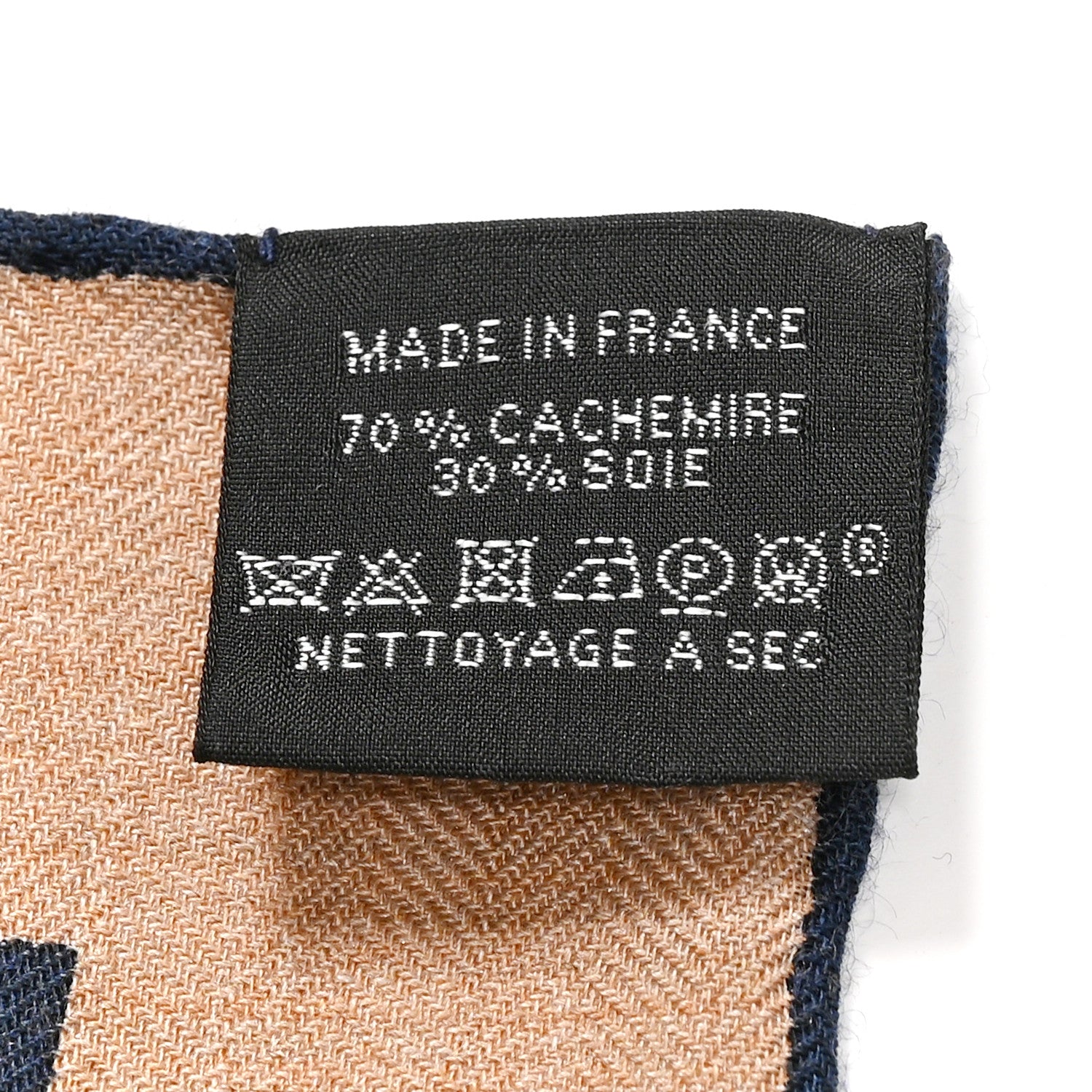 Hermes Cashmere Silk Tatouages Marins Bandana Shawl 140 Caramel Marine 3 of 4