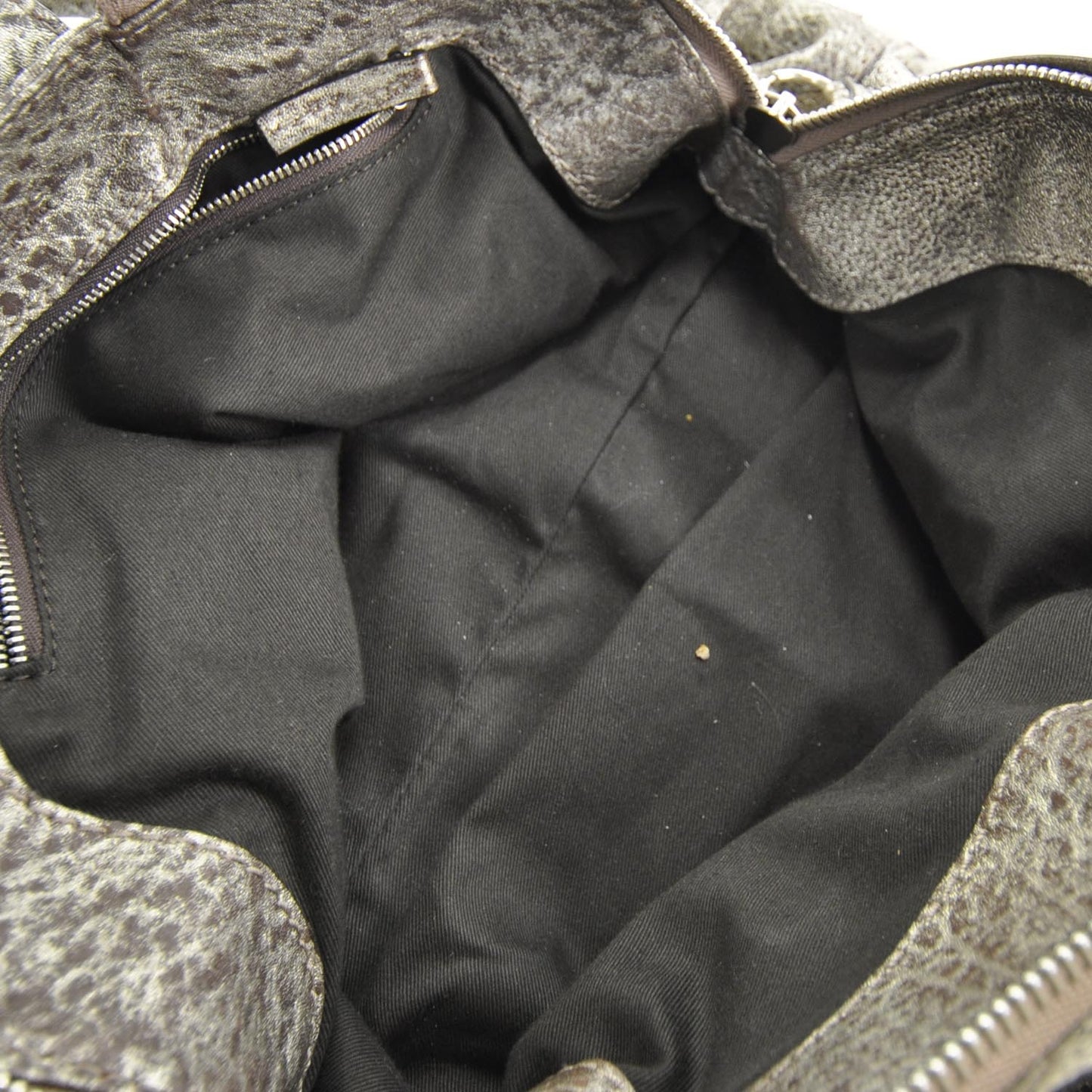 Leather Paddington Dome Tote Silver Speckle