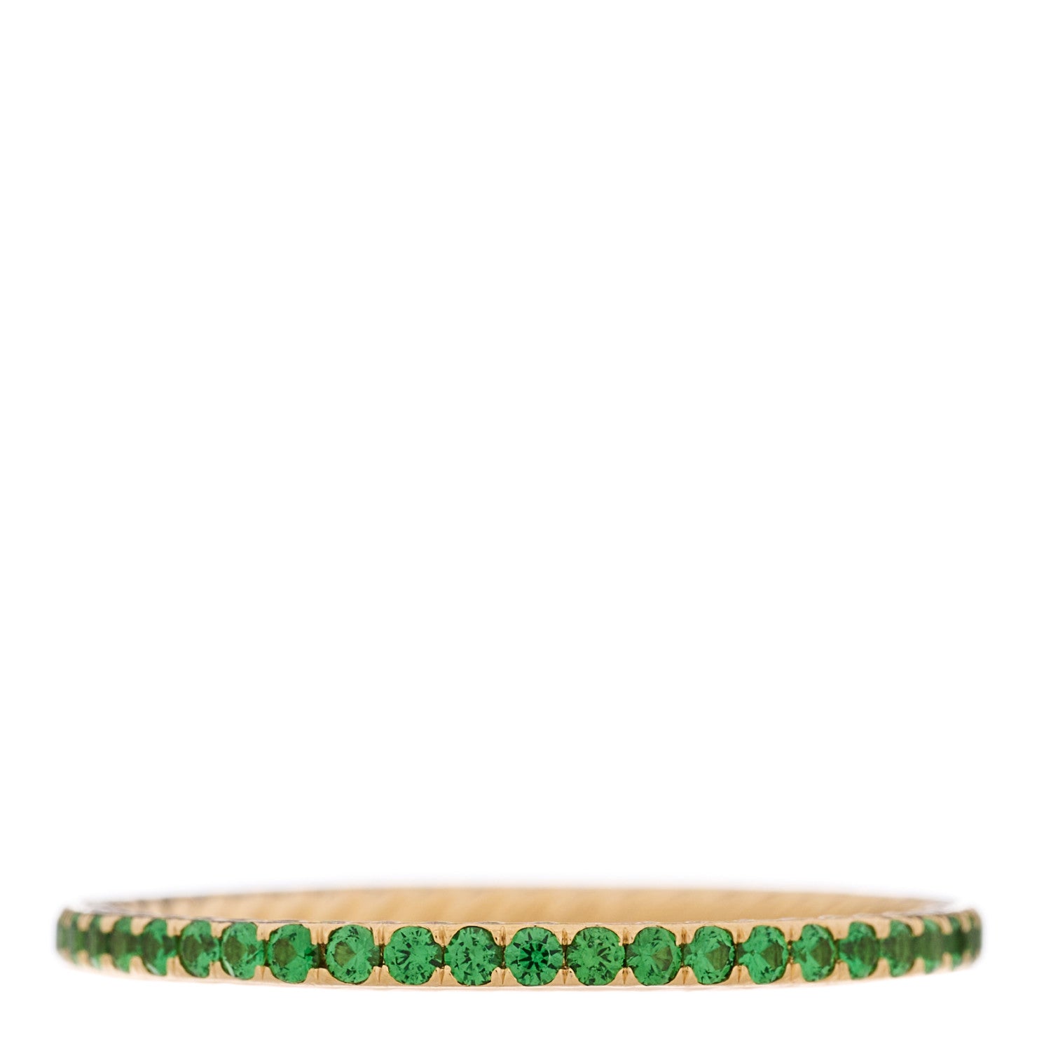 David Yurman 18K Yellow Gold Tsavorite 1.85mm Eden Eternity Band Ring 67 11.75 1 of 4