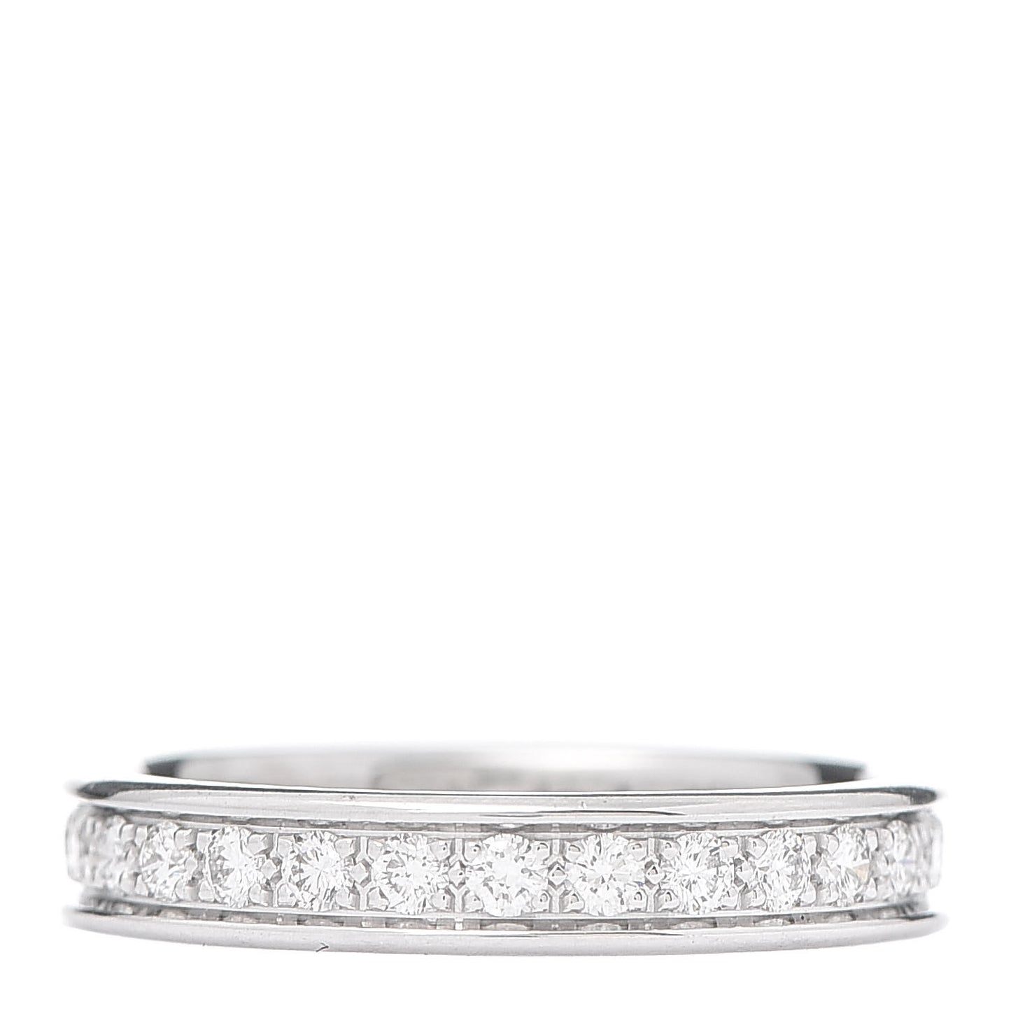 18K White Gold Diamond 3.5mm Ballerine Wedding Band Ring 49 4.75