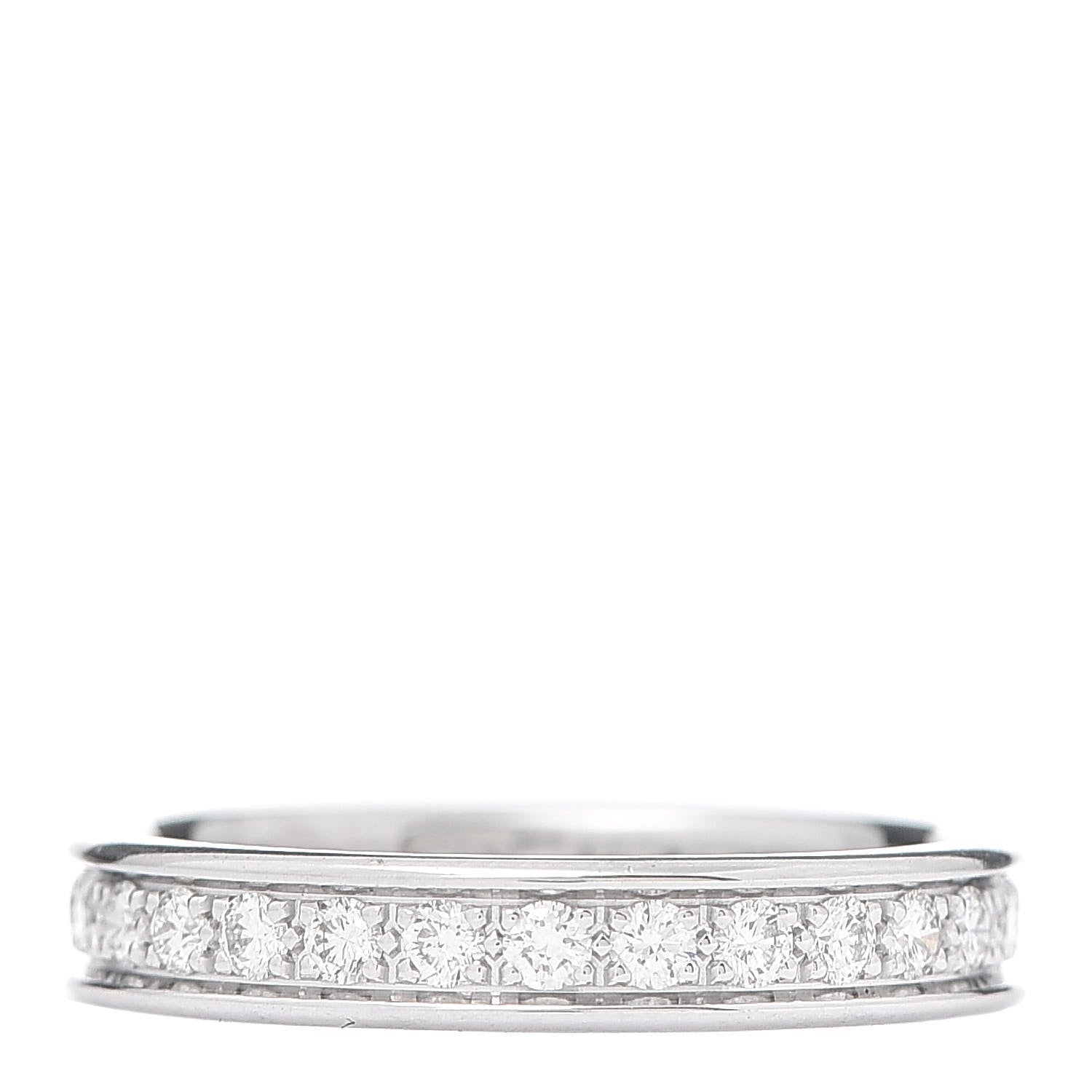 Cartier 18K White Gold Diamond 3.5mm Ballerine Wedding Band Ring 49 4.75 1 of 5