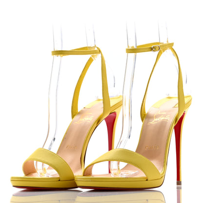 Christian Louboutin Nappa Loubi Queen 120 Strap Sandals 40 Yellow 3 of 12