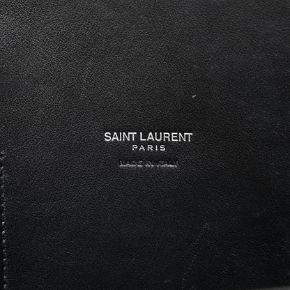 Saint Laurent Calfskin Crocodile Embossed Large Sac De Jour Carryall Black 6 of 9