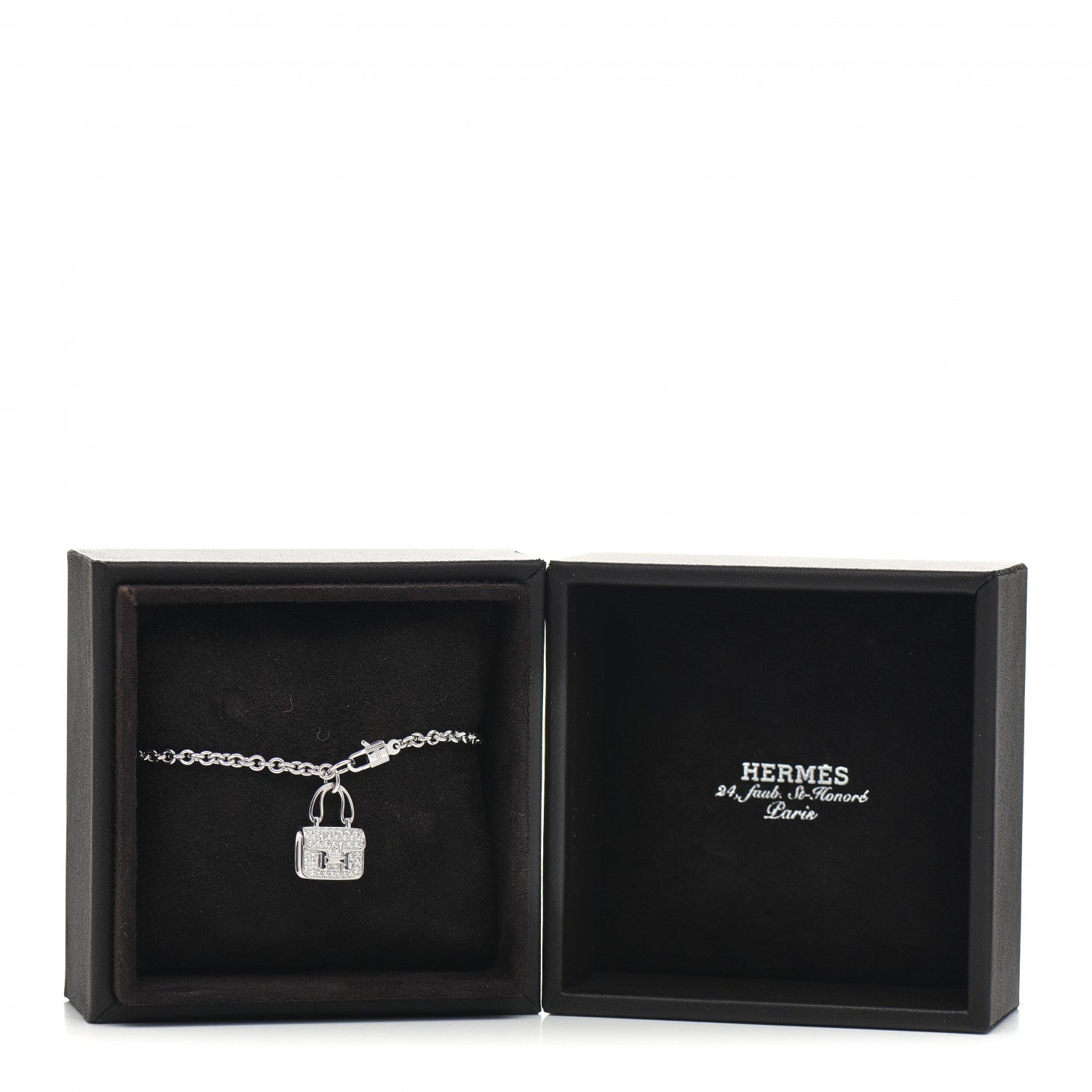 Hermes 18K White Gold Diamond Constance Amulettes Bracelet ST 5 of 5