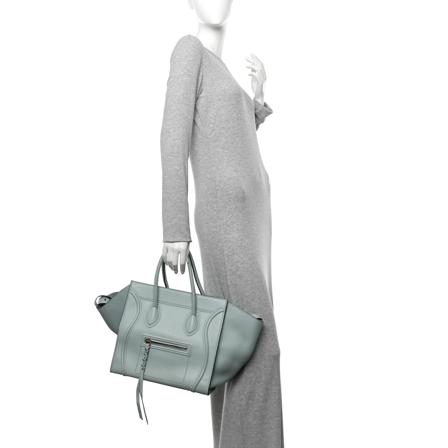 Supple Calfskin Medium Phantom Luggage Glacier