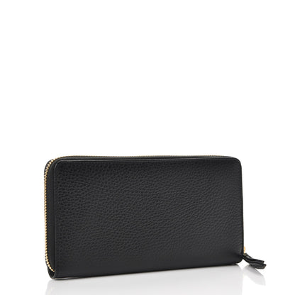 Gucci Dollar Calfskin GG Marmont Zip Around Wallet Black 3 of 8