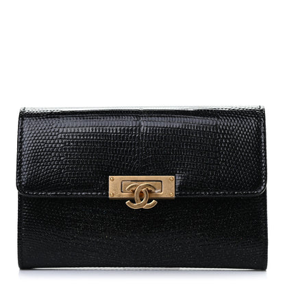 Chanel Lizard Small Golden Class Flap Wallet Black 1 of 7