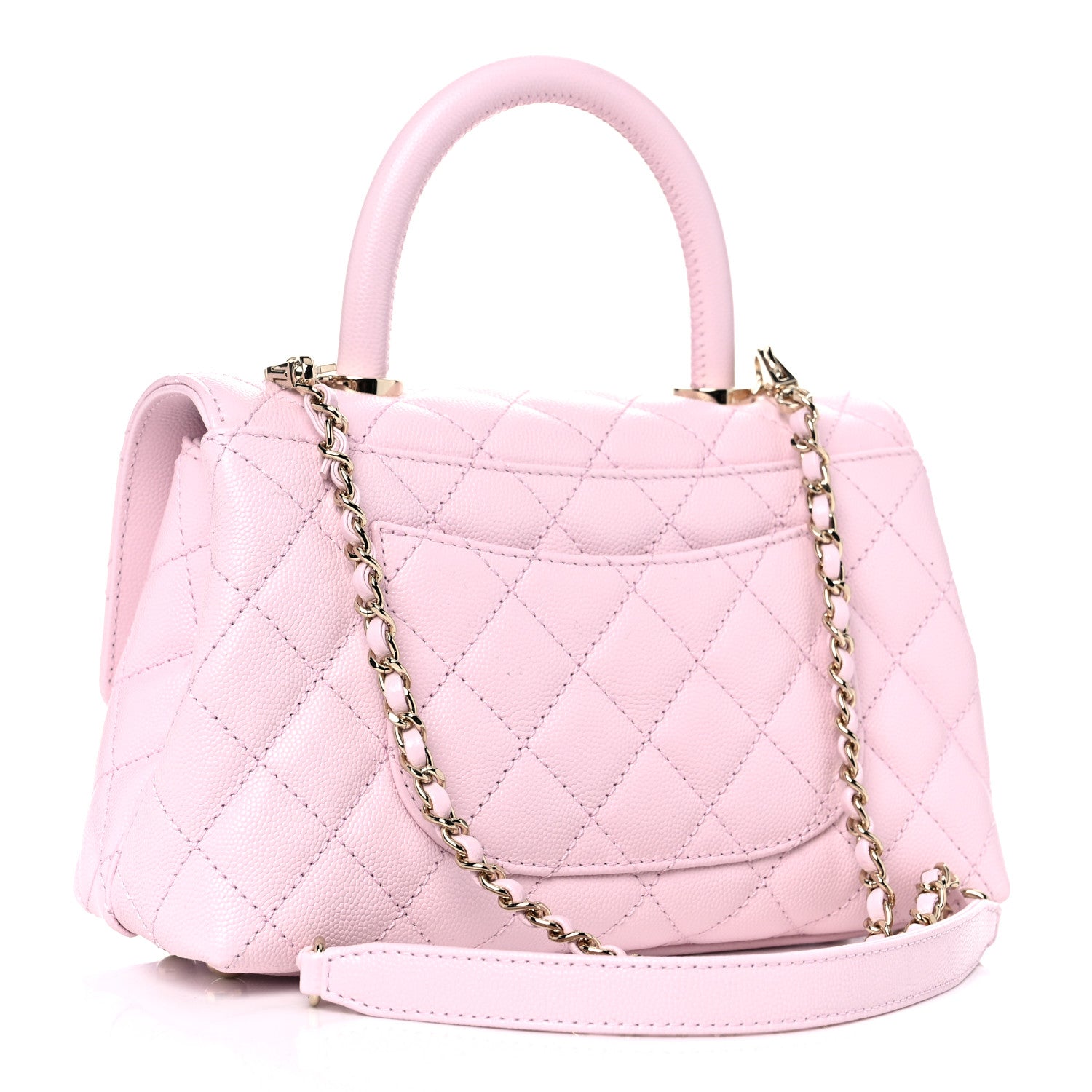 Chanel Caviar Quilted Mini Coco Handle Flap Light Pink 2 of 9