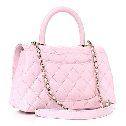 Chanel Caviar Quilted Mini Coco Handle Flap Light Pink 2 of 9