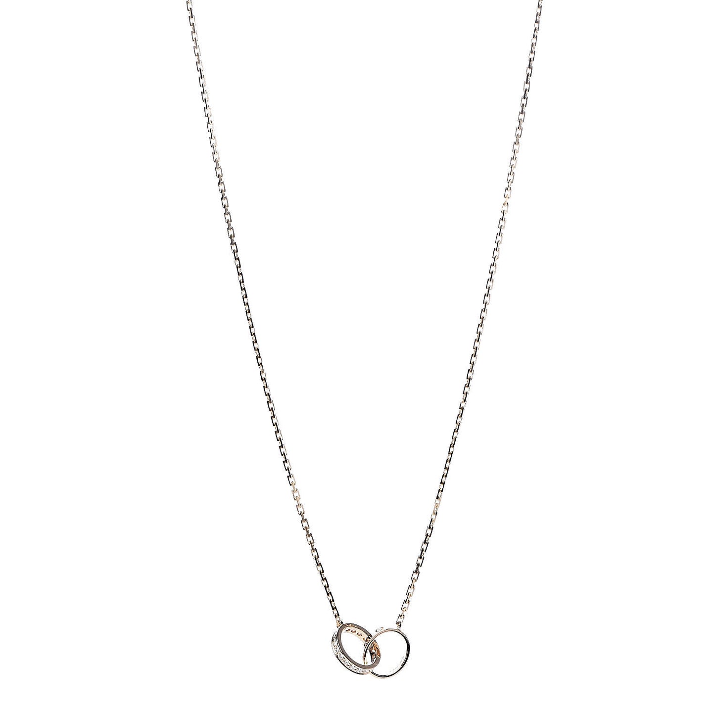 18K Yellow Gold Diamond Interlocking LOVE Necklace