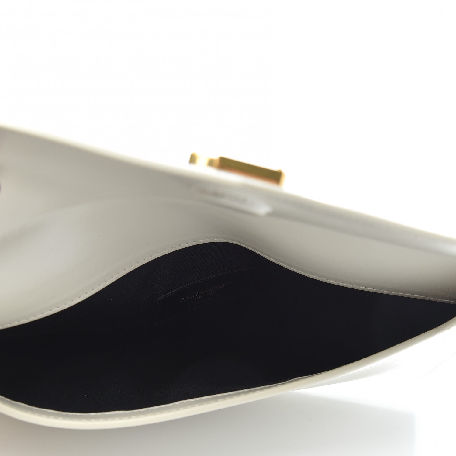 Saint Laurent Smooth Shiny Calfskin Uptown Pouch Crema Soft 5 of 9
