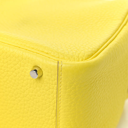 Hermes Taurillon Clemence Mini Lindy 20 Lime 8 of 15
