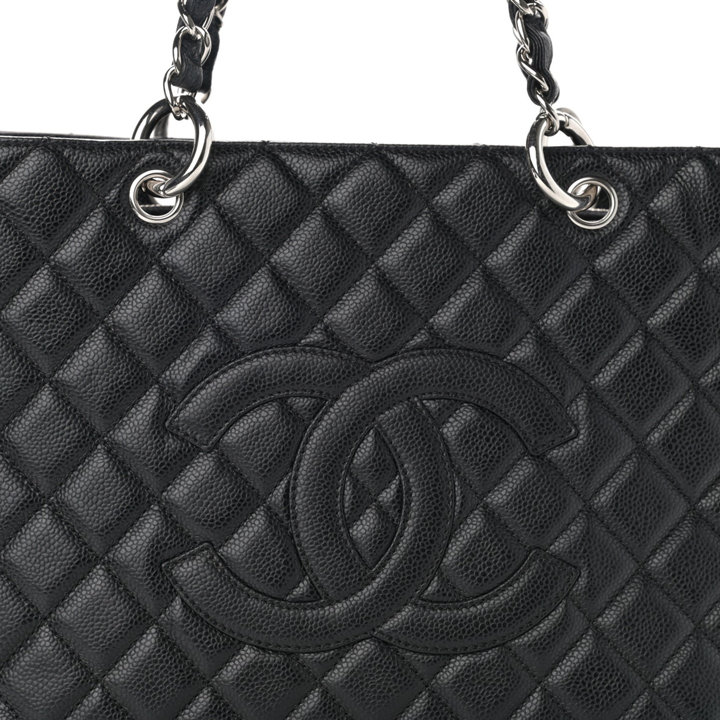 Caviar Quilted Grand Shopping Tote GST Black