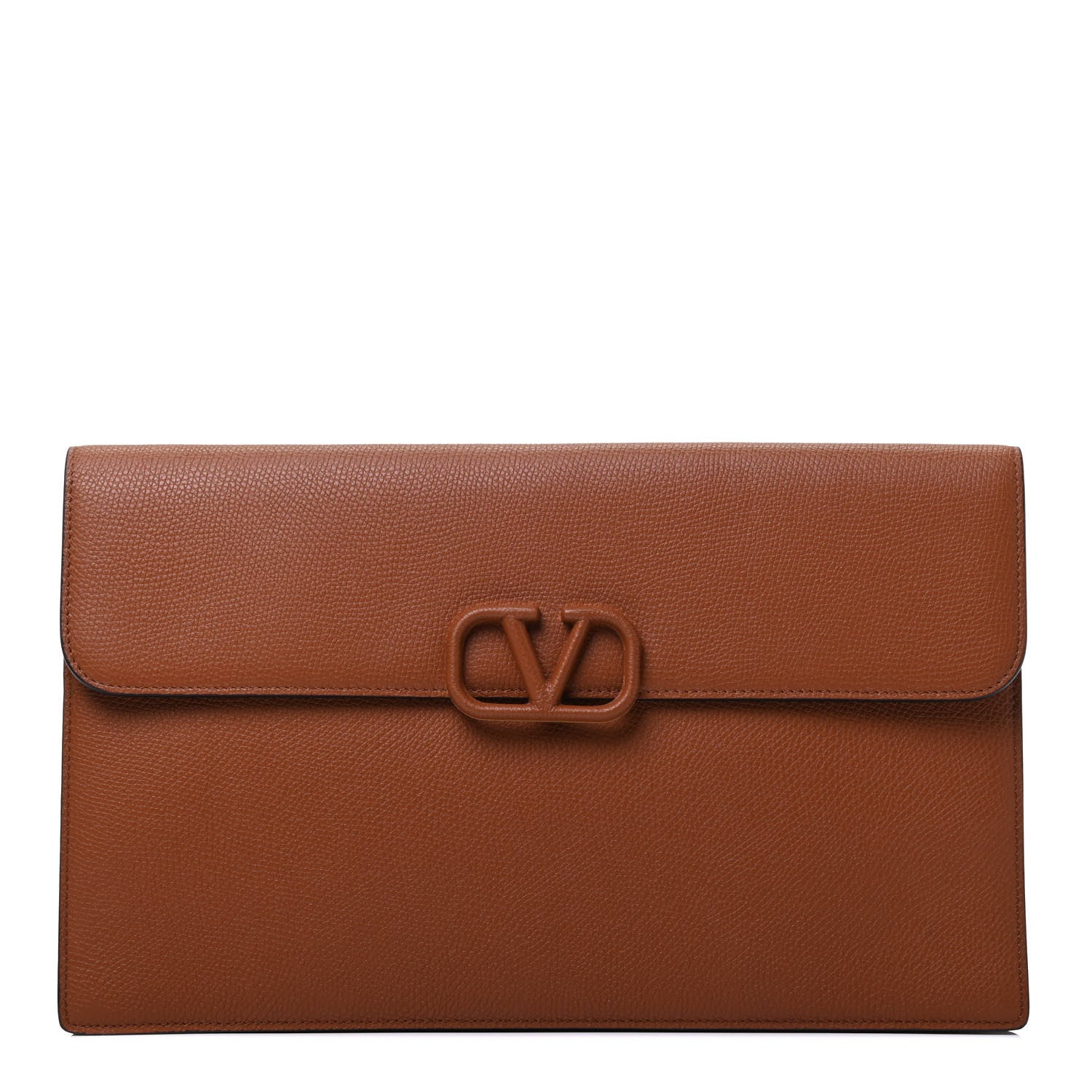 Valentino Garavani Grainy Calfskin VSling Clutch Tan 1 of 6
