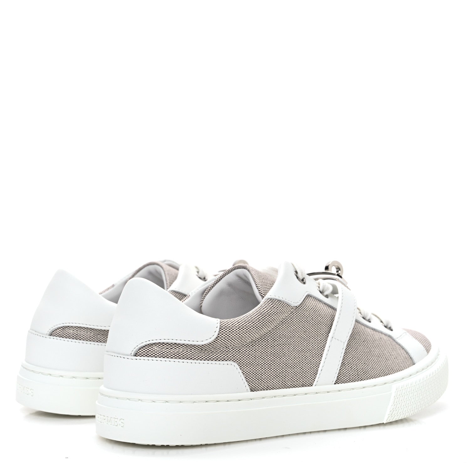 Hermes Calfskin Canvas Day Sneakers 36 Prunoir White 5 of 9