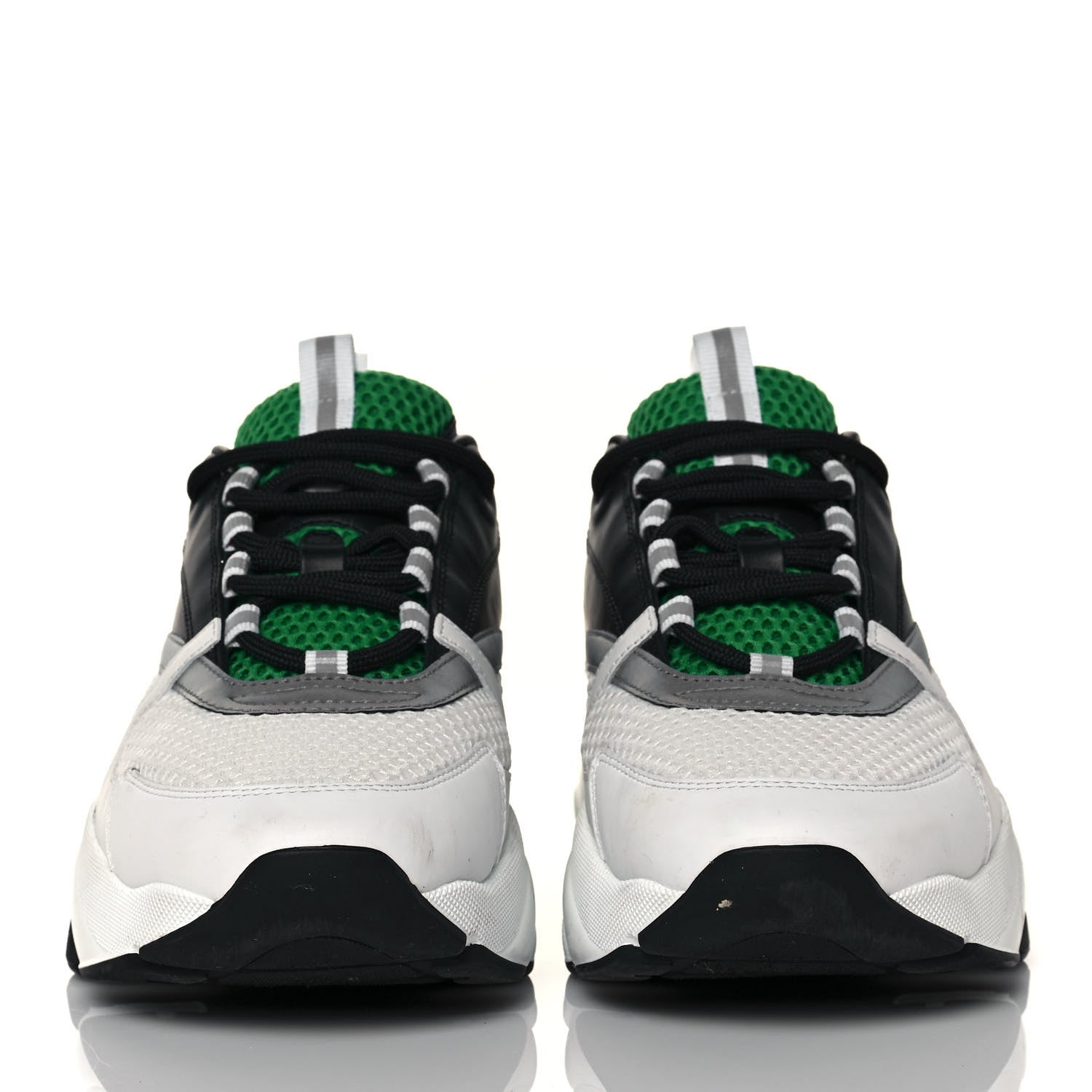 Christian Dior Technical Mesh Calfskin Mens B22 Sneakers 44 White Black Green 2 of 15
