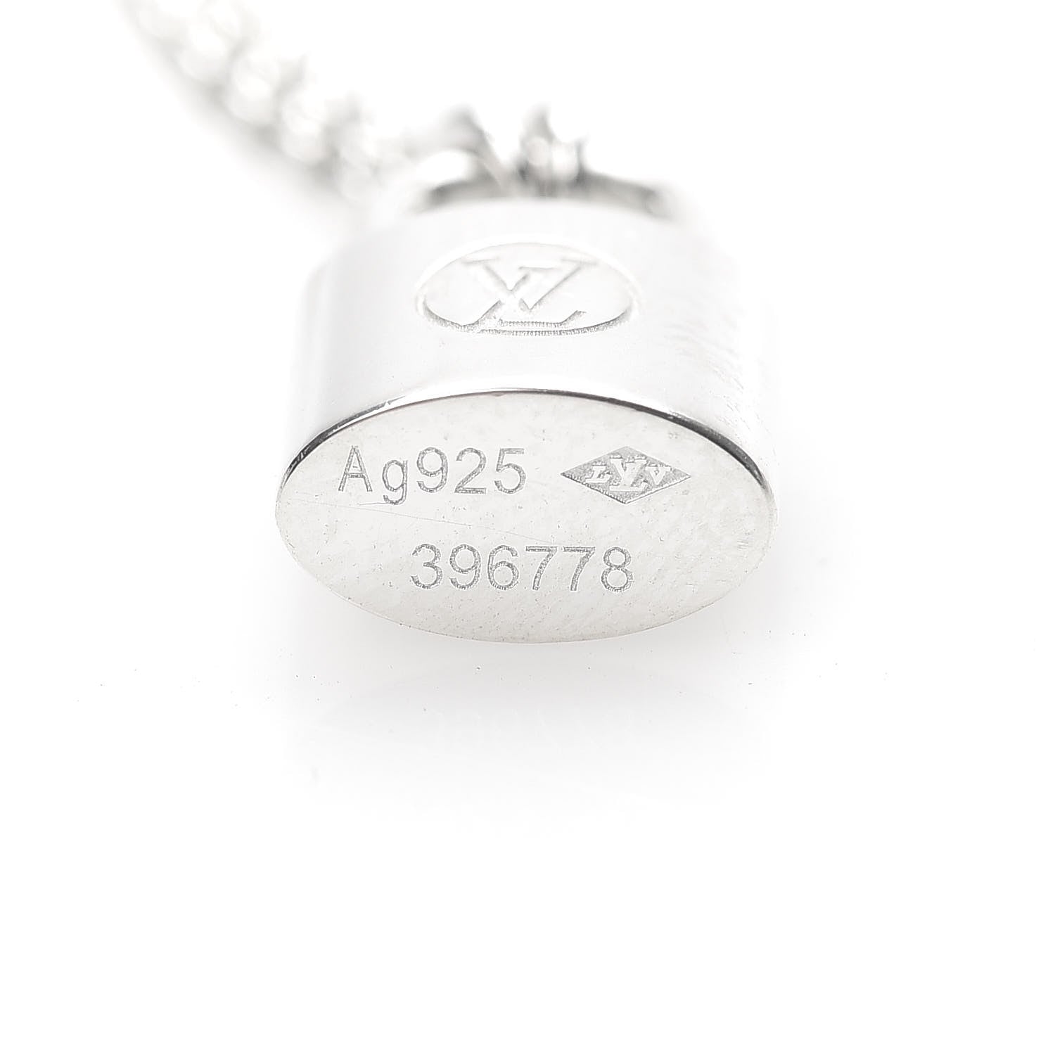 Louis Vuitton Sterling Silver Lockit Necklace 5 of 6