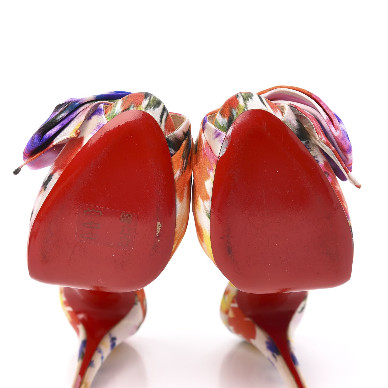 Christian Louboutin Satin Bouquet Vendome Sling 120 Pumps 39.5 Multicolor 6 of 9