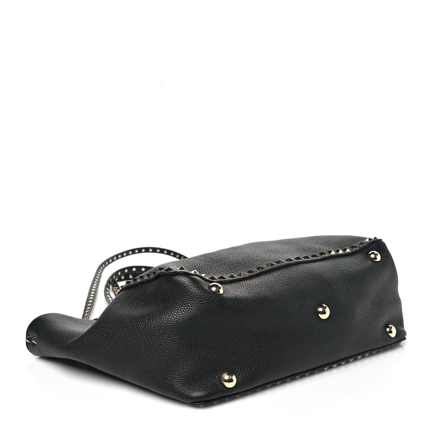Vitello Medium Rockstud Tote Black