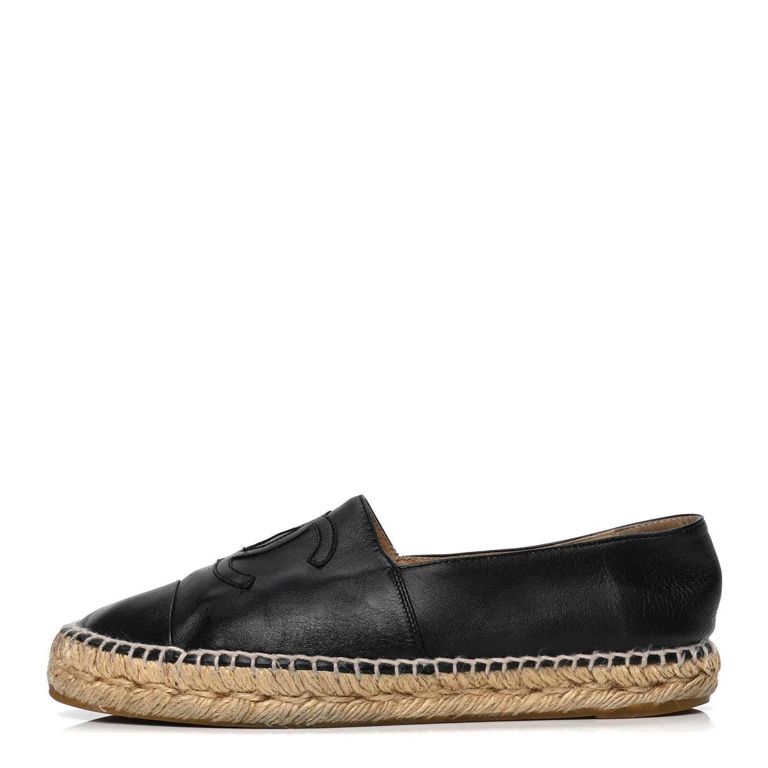 Chanel Lambskin CC Espadrilles 38 Black 1 of 7