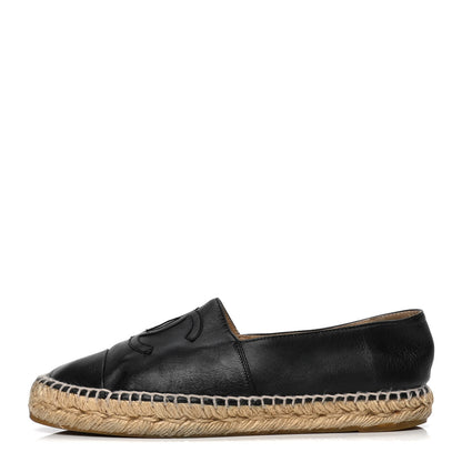 Chanel Lambskin CC Espadrilles 38 Black 1 of 7