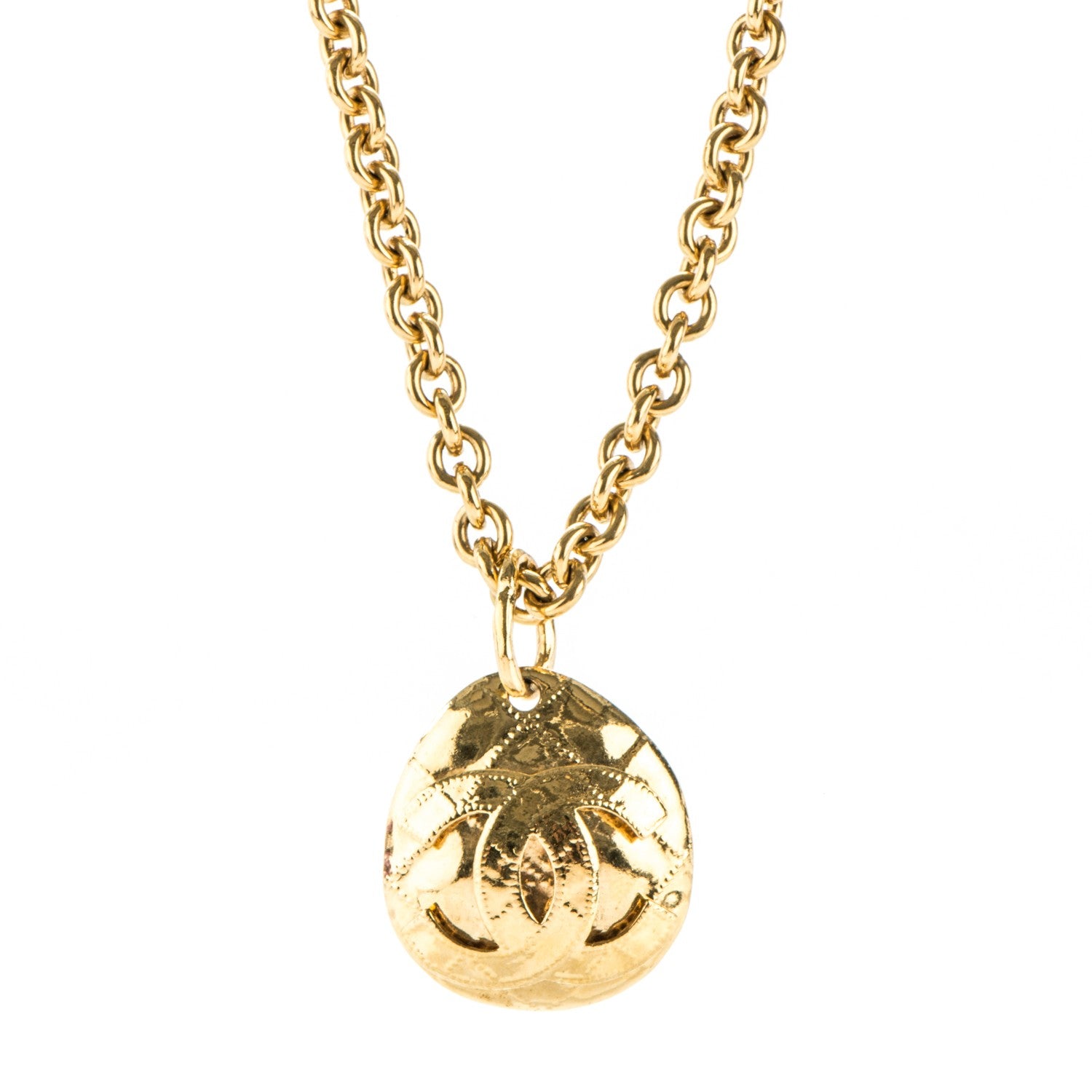 Chanel CC Medallion Long Chain Necklace Gold 1 of 6