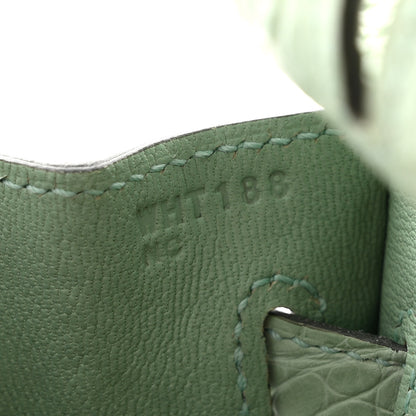 Hermes Matte Alligator Birkin Sellier 25 Vert D'eau 7 of 13
