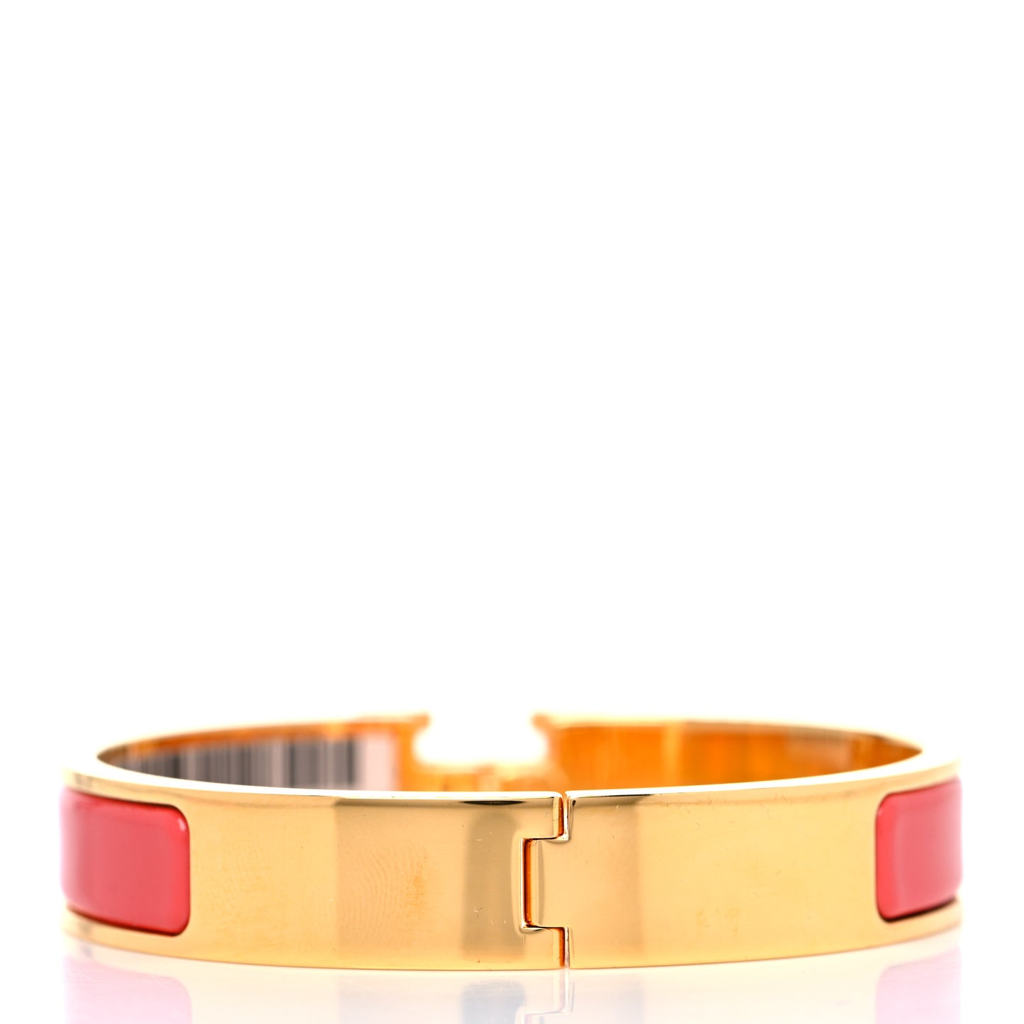 Enamel Narrow Clic Clac H Bracelet GM Rouge Corail