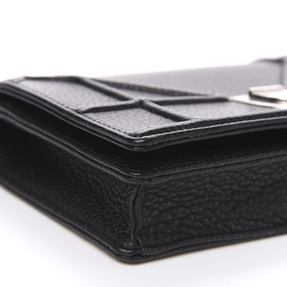 Christian Dior Grained Calfskin Diorama Wallet on Chain Pouch Black 7 of 8