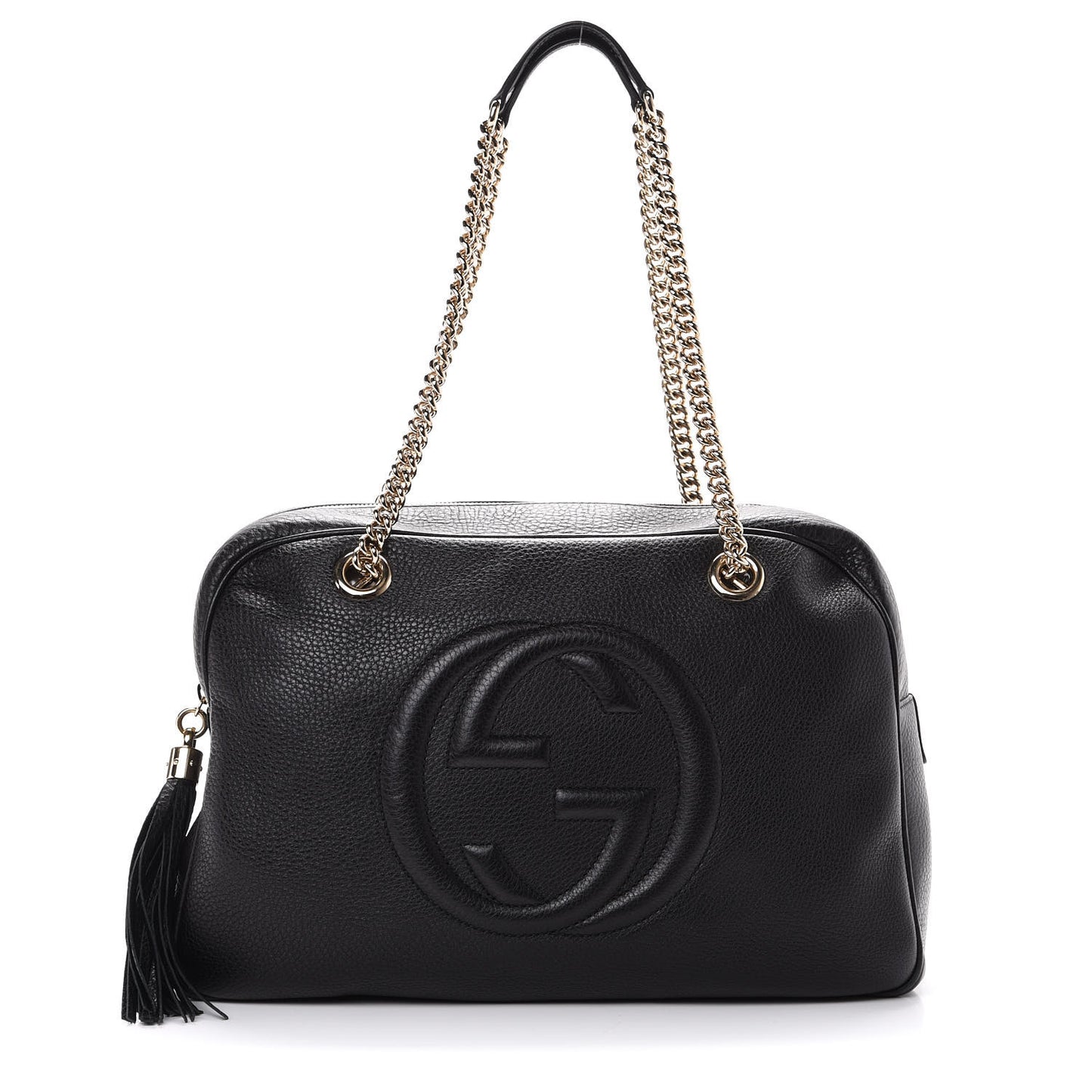 Pebbled Calfskin Medium Soho Bowler Black