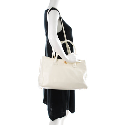 Chanel Calfskin Cerf Executive Shopper Tote White 2 of 9