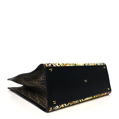 Fendi X VERSACE Canvas Printed Plexiglass Fendace FF Baroque XL Fendi Sunshine Shopper Tote Gold 4 of 12