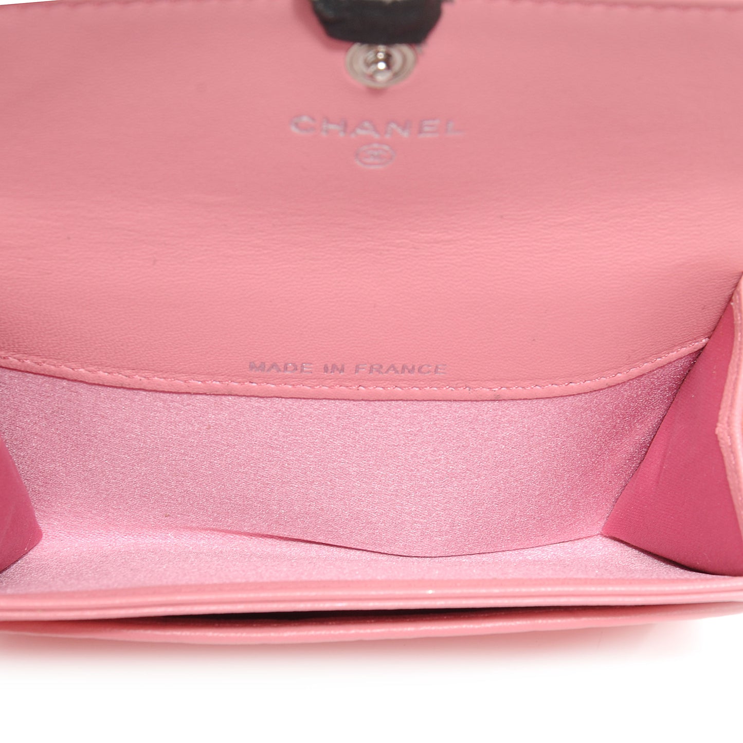 Lambskin Camellia Coin Purse Pink