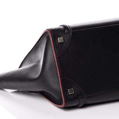 Celine Smooth Calfskin Mini Luggage Black Pink Trim 5 of 19