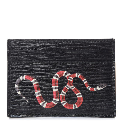 Gucci Calfskin Kingsnake Card Holder Black 1 of 8