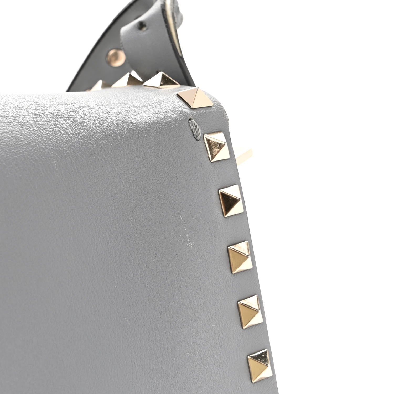 Valentino Garavani Vitello Medium Rockstud Flap Saddle Bag Light Stone 11 of 13