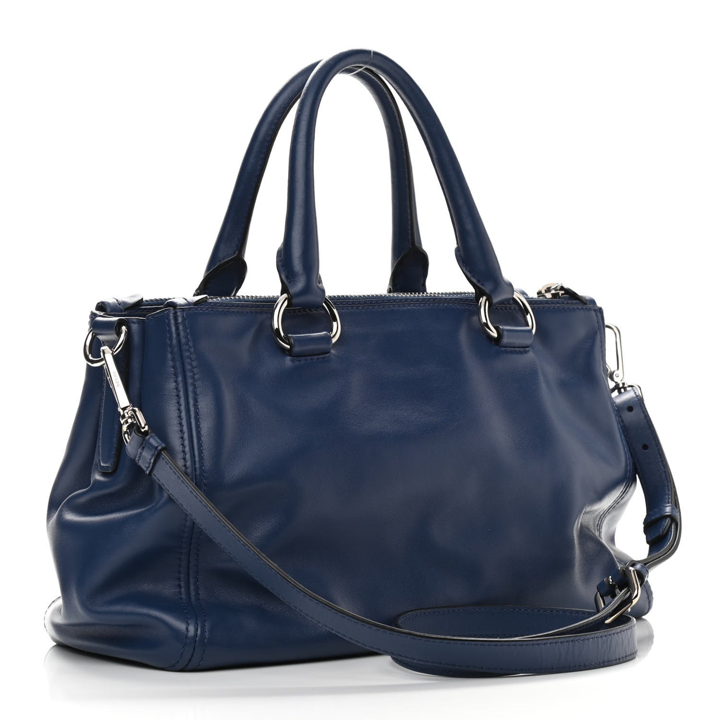 Soft Calf Double Zip Shoulder Bag Bleuette