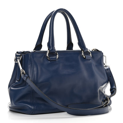 Prada Soft Calf Double Zip Shoulder Bag Bleuette 2 of 9