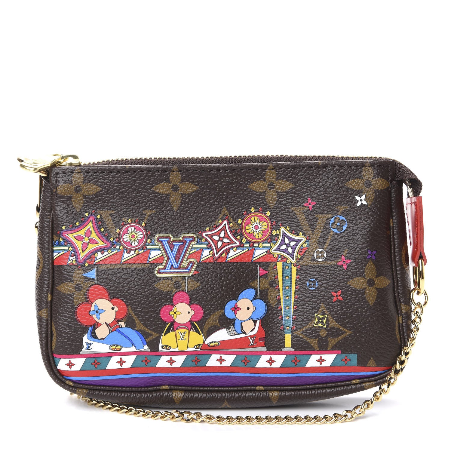 Louis Vuitton Monogram 2020 Christmas Animation Bumper Cars Mini Pochette Accessories Coquelicot 1 of 6