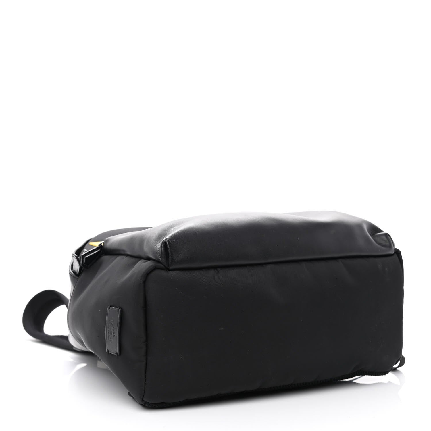 Fendi Nylon Vitello Liberty Vitello Dolce Monster Eyes Rounded Backpack Black Sunflower 4 of 17