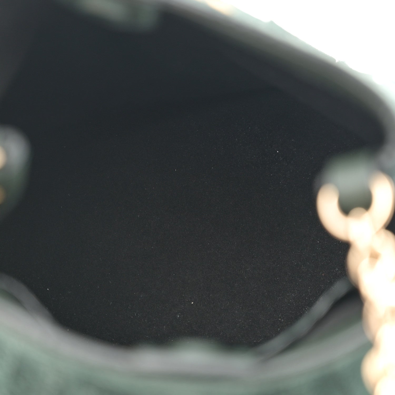 Burberry Suede Fringe Mini Bucket Bag Dark Forest Green 5 of 9