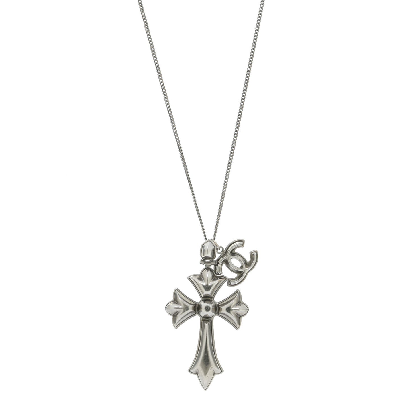 CC Cross Pendant Necklace Silver