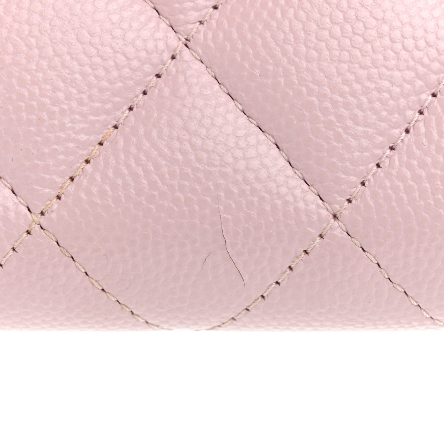 Caviar Quilted Compact Flap Wallet Light Pink