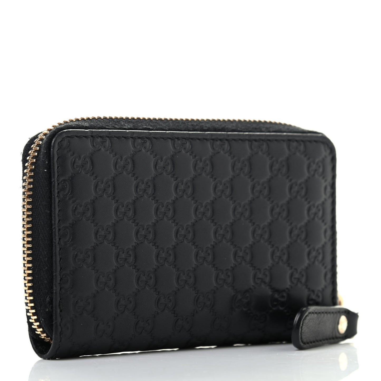 Microguccissima Zip Around Card Case Black