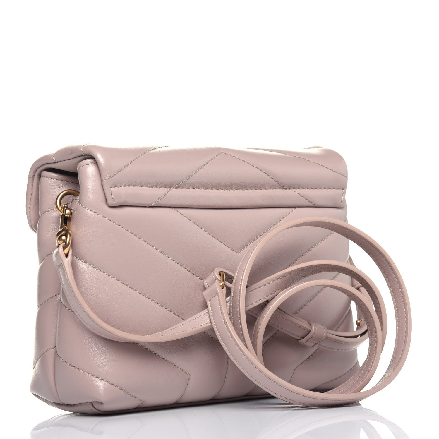 Saint Laurent Calfskin Y Quilted Monogram Toy Loulou Crossbody Bag Light Natural 3 of 13