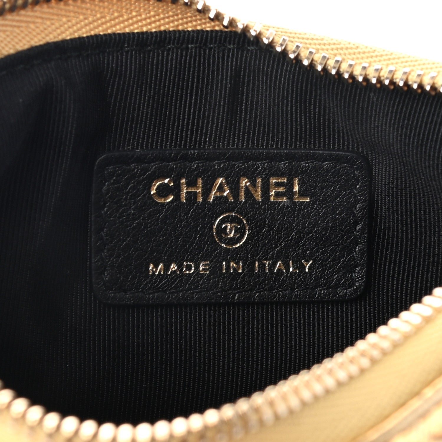 Chanel Metallic Calfskin Crocodile Embossed Cocodile Small Cosmetic Case Gold 6 of 7