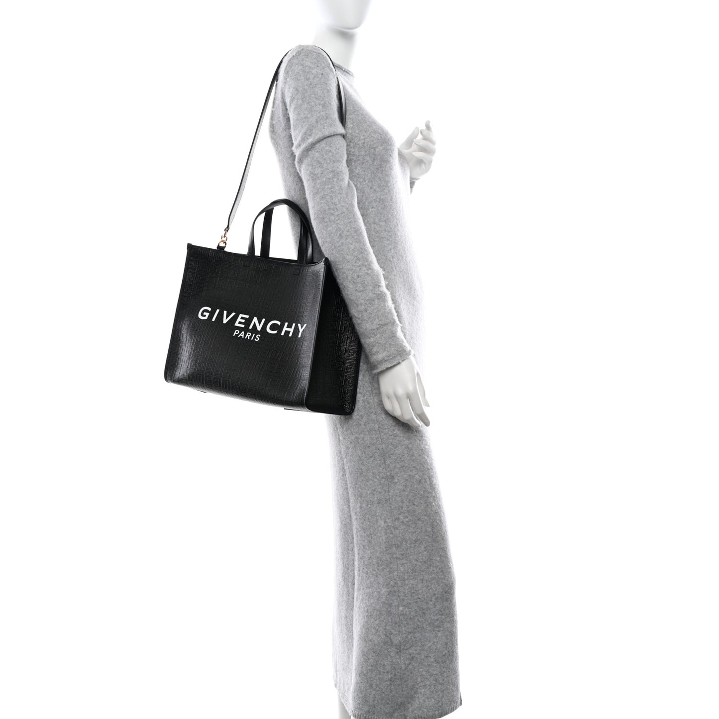 4G Coated Canvas Logo Medium G-Tote Black