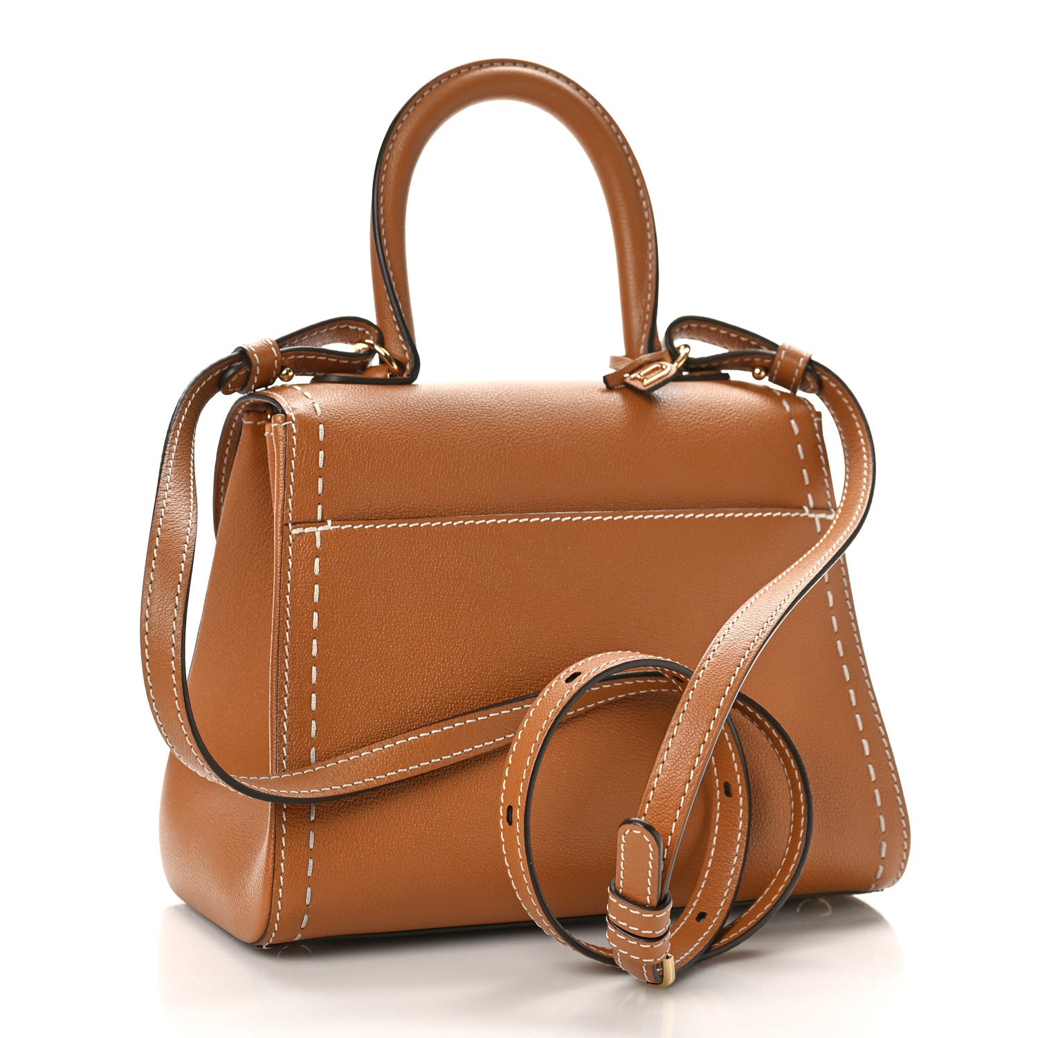 Delvaux Grained Rodeo Calfskin Surpique PM Brillant Satchel Vegetal Ivory 3 of 9